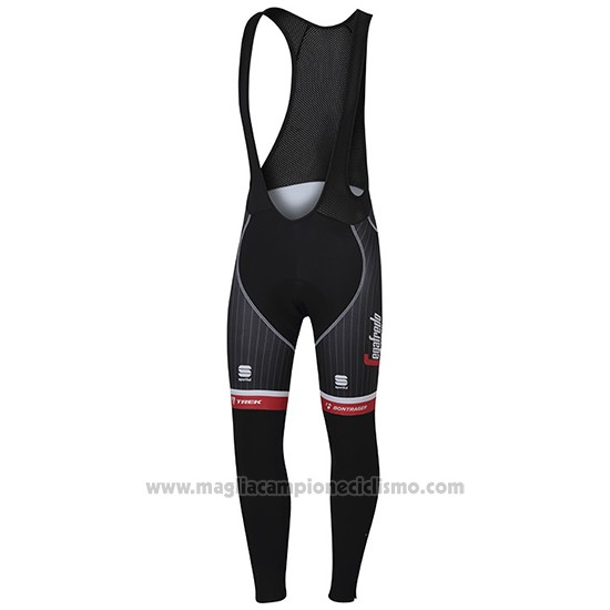 2017 Abbigliamento Ciclismo Trek Segafredo Nero e Rosso Manica Lunga e Salopette